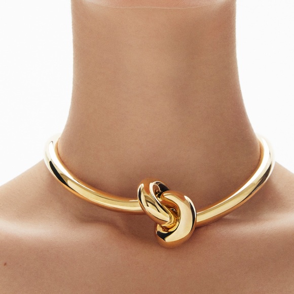 NWT ⚜️💛⚜️ House of Harlow gorgeous gold tone bangle knot choker - Picture 1 of 15